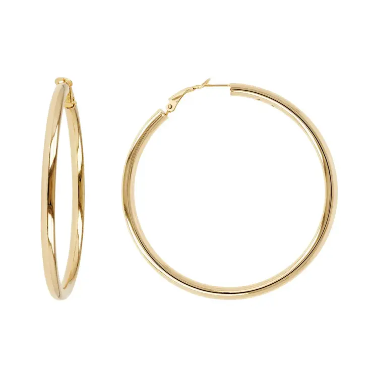 Big Hoop Earrings Yellow Gold