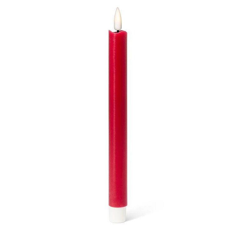 Red LED Taper Candle set of 2
