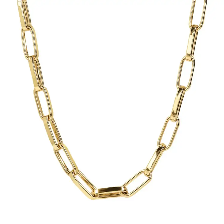Thick Elongated Link Necklace