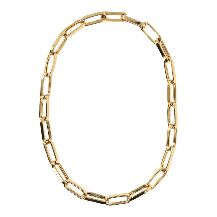 Thick Elongated Link Necklace