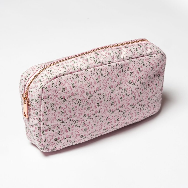 Pink Ditsy Floral Cosmetic Bag