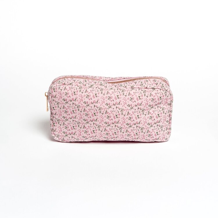 Pink Ditsy Floral Cosmetic Bag