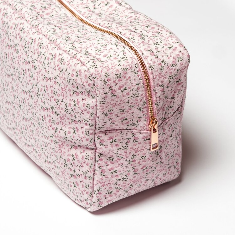 Pink Ditsy Floral Cosmetic Bag