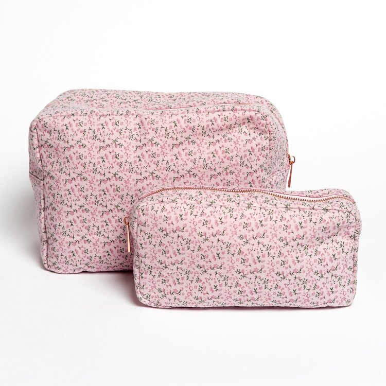 Pink Ditsy Floral Cosmetic Bag