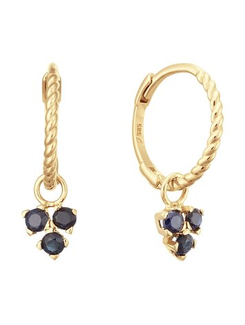 Triangle Sapphire Hoops