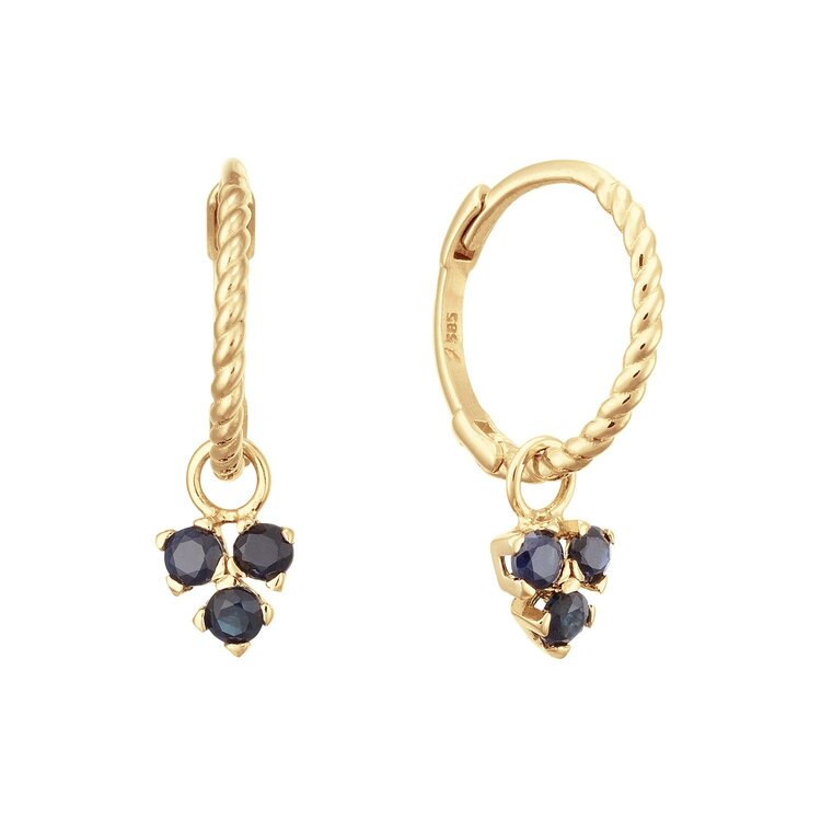 Triangle Sapphire Hoops