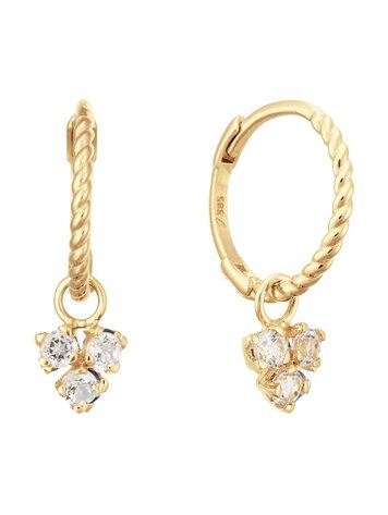 Triangle White Topaz Hoops