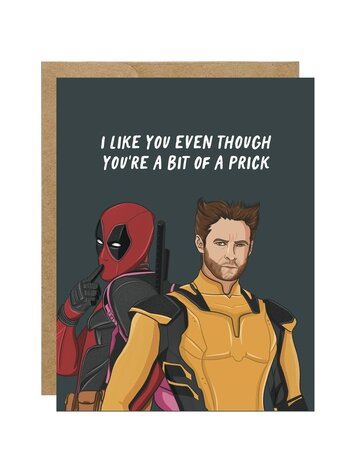 Superhero Duo I Like You Even Though Card