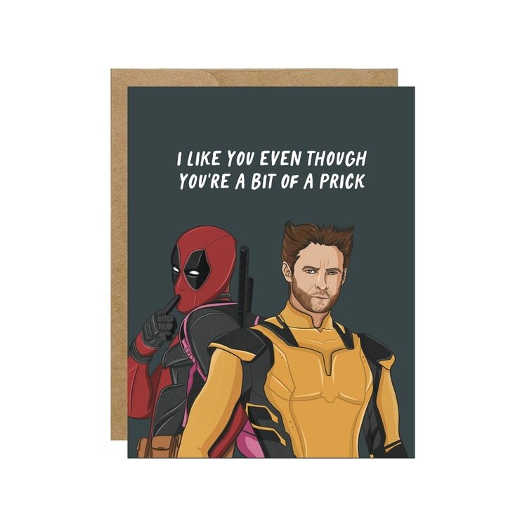 Superhero Duo I Like You Even Though Card