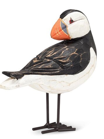Large Carved Puffin w/Head Back
