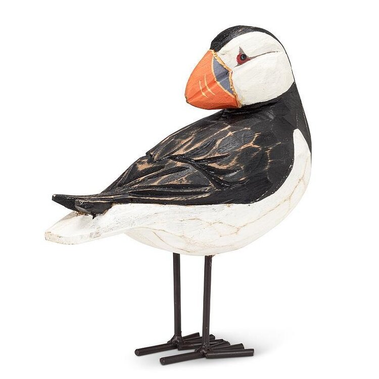 Large Carved Puffin w/Head Back