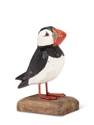 Small Carved Puffin on Base