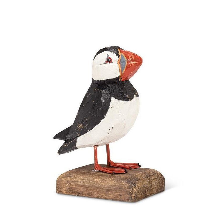 Small Carved Puffin on Base