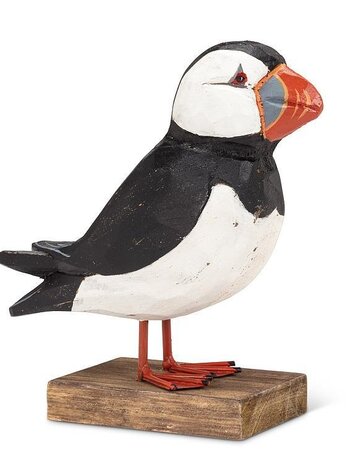 Medium Carved Puffin on Base