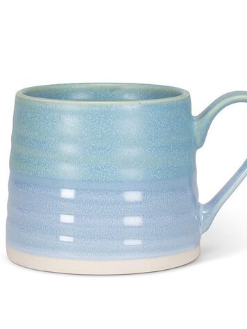 Light Blue Ridged Mug