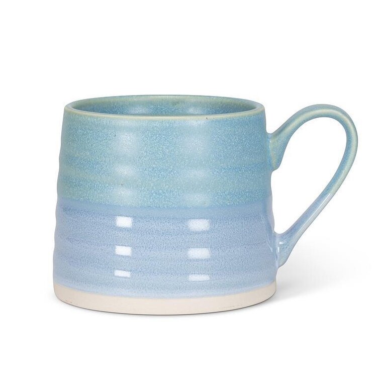Light Blue Ridged Mug