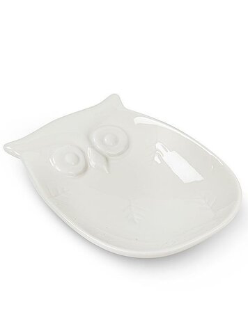 Owl Teabag Plate White