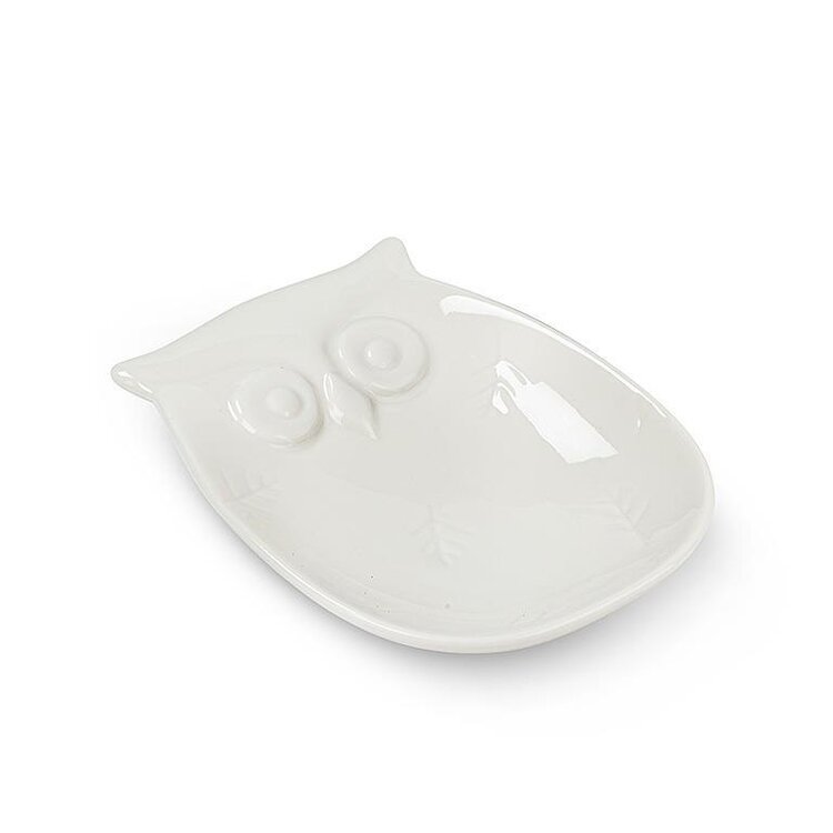Owl Teabag Plate White