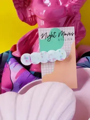 Resin Hair Clip in 'Palest Pink' Puffy