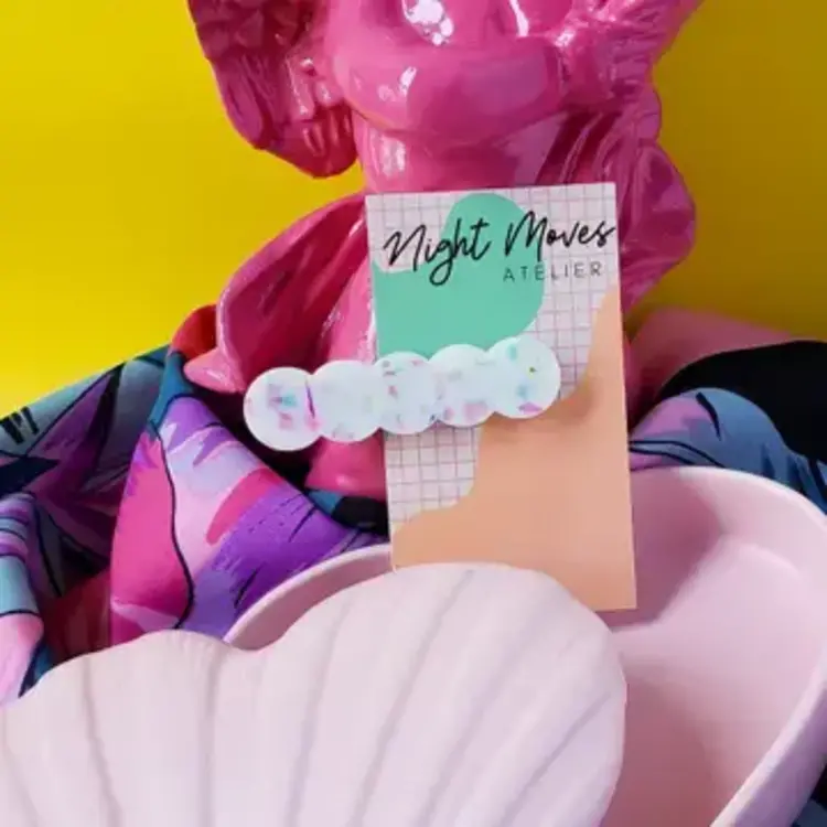 Resin Hair Clip in 'Palest Pink' Puffy