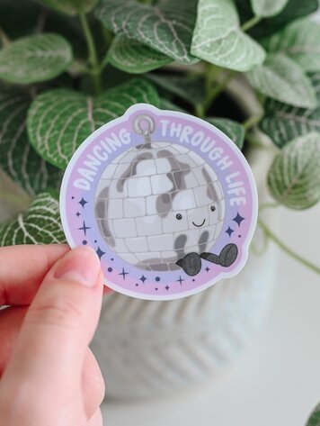 Disco Ball Jelly Dancing Through Life Sticker