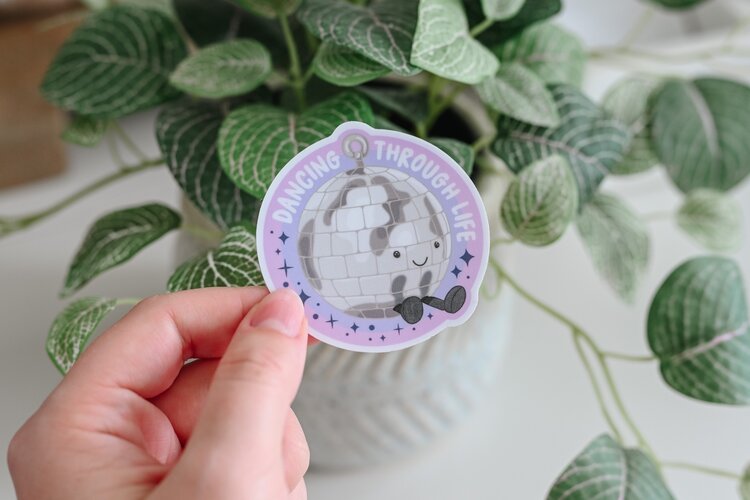 Disco Ball Jelly Dancing Through Life Sticker
