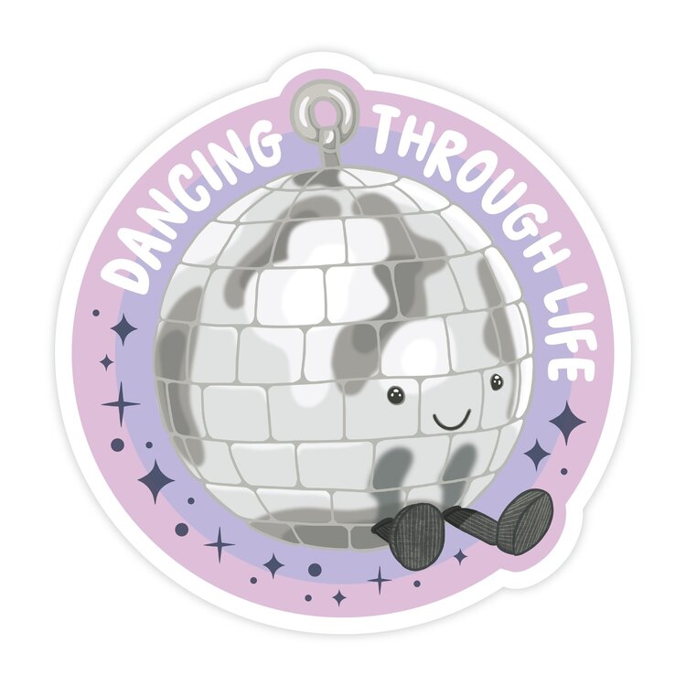 Disco Ball Jelly Dancing Through Life Sticker