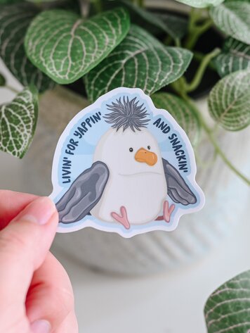Seagull Jelly Yappin' and Snackin' Sticker