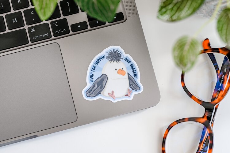 Seagull Jelly Yappin' and Snackin' Sticker