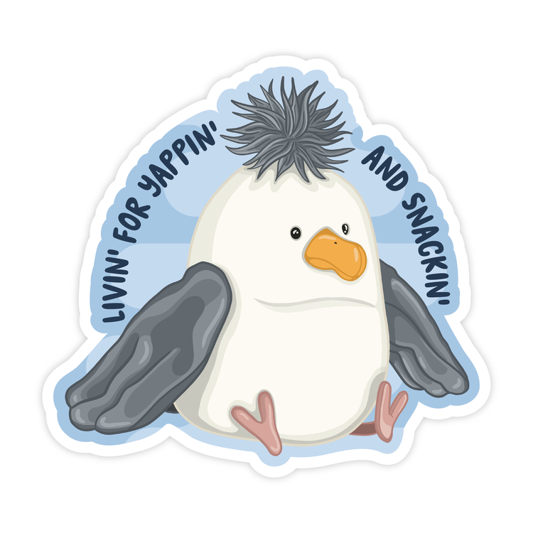 Seagull Jelly Yappin' and Snackin' Sticker