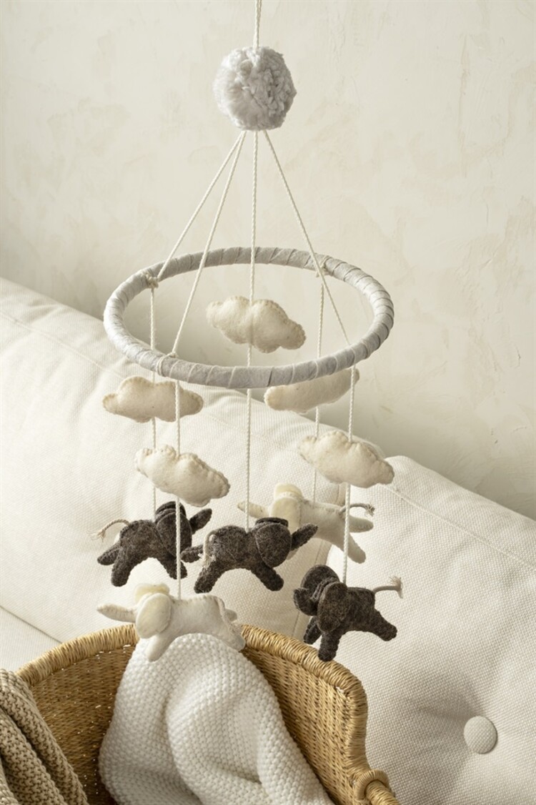 Elephant Felt Mobile