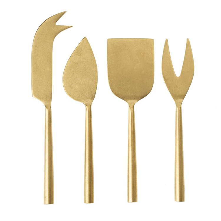 Tumbled Gold Tides Cheese Knives S/4