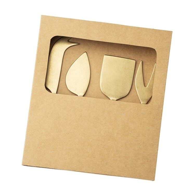 Tumbled Gold Tides Cheese Knives S/4