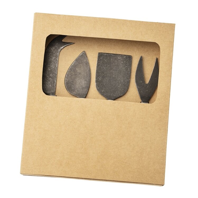 Tumbled Black Tides Cheese Knives S/4