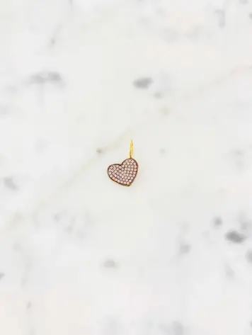 Pink Full Heart Charm