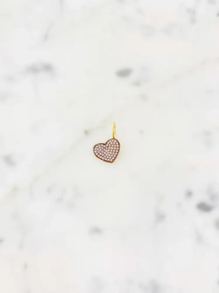 Pink Full Heart Charm