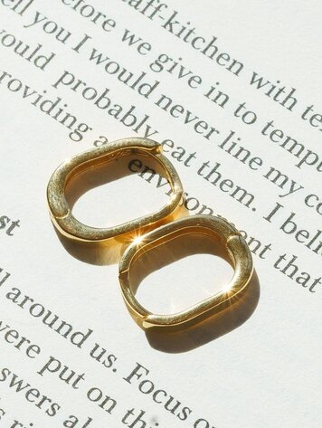 Oval Huggie Hoops