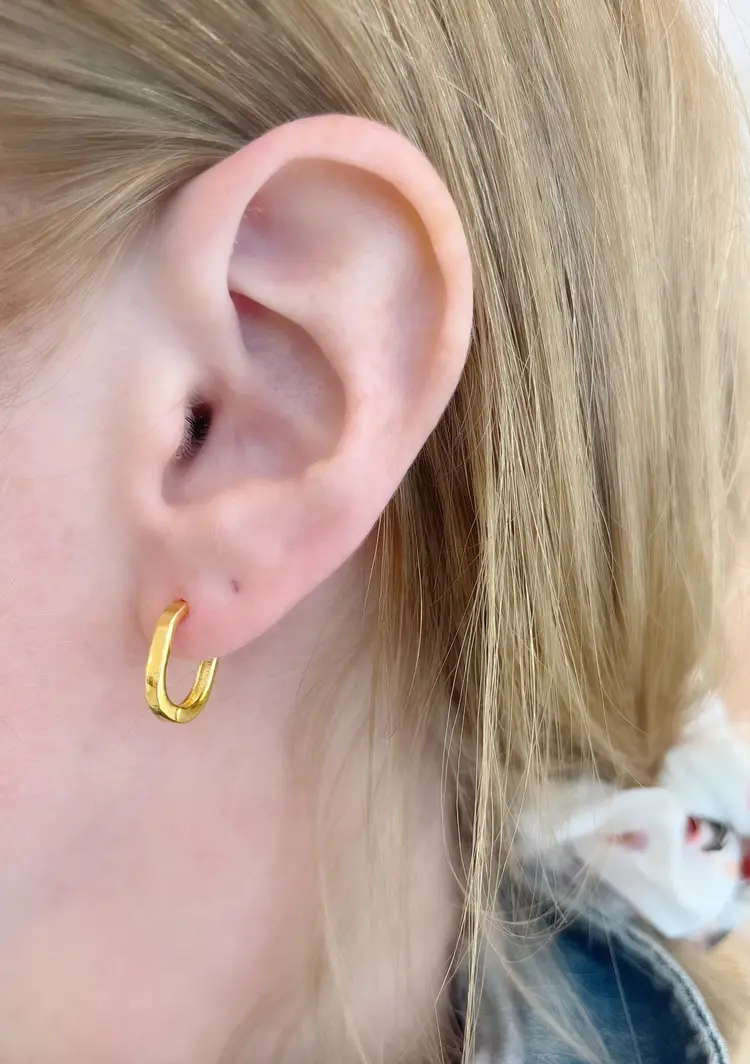 Oval Huggie Hoops