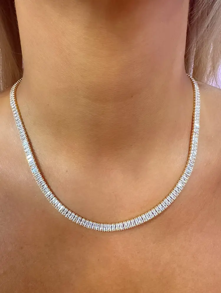 Emerald Eternity Tennis Necklace