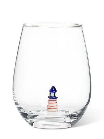 Lighthouse Icon Stemless Wine Glass