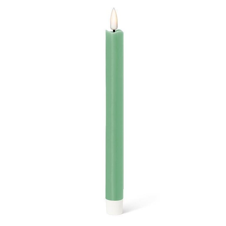 Sage LED Taper Candle set of 2