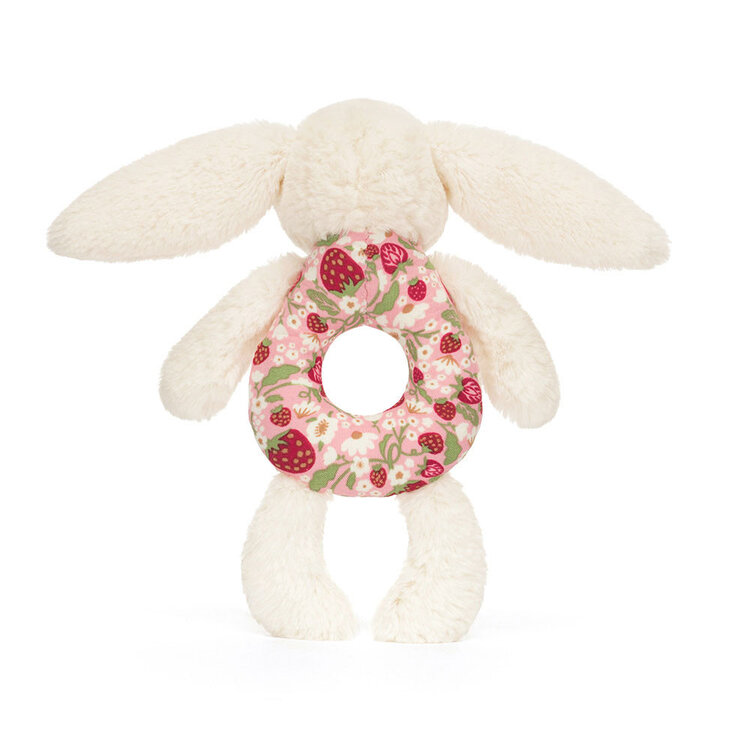 Jellycat Inc Blossom Cream Bunny 'Berry' Ring Rattle