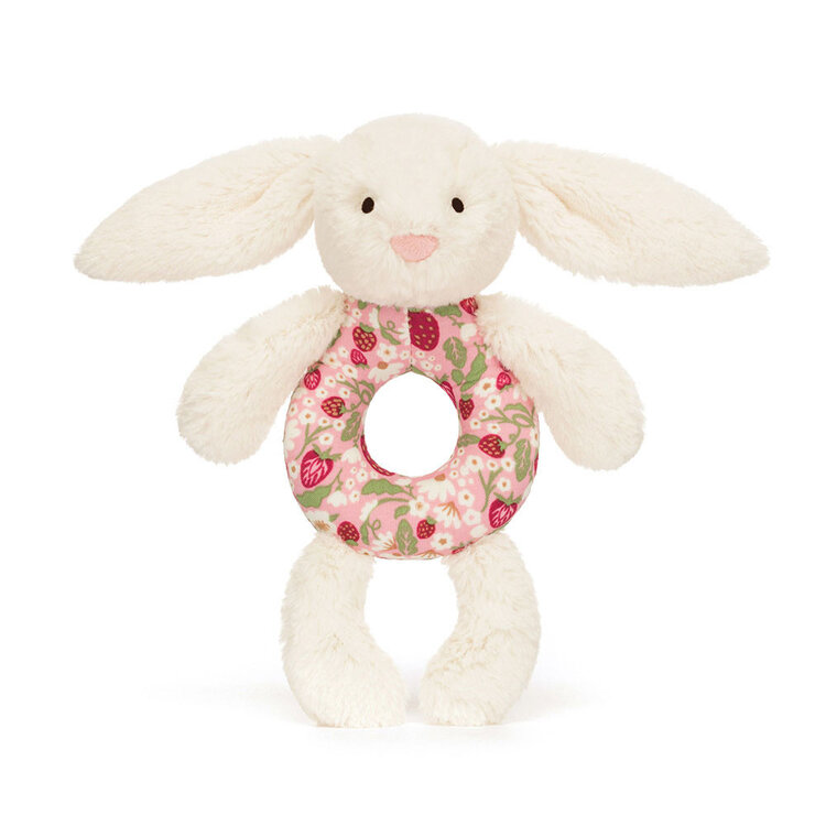 Jellycat Inc Blossom Cream Bunny 'Berry' Ring Rattle