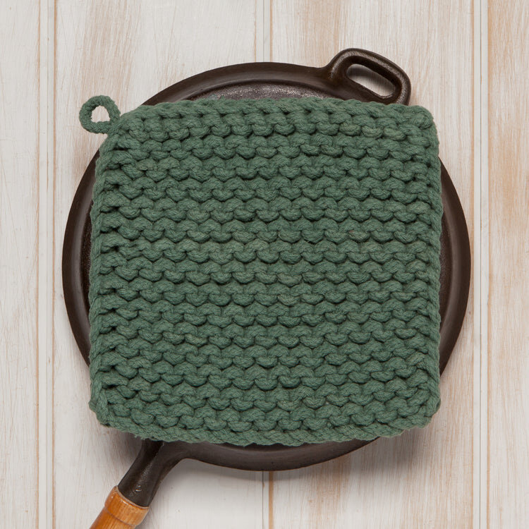 Jade Green Knit Potholder