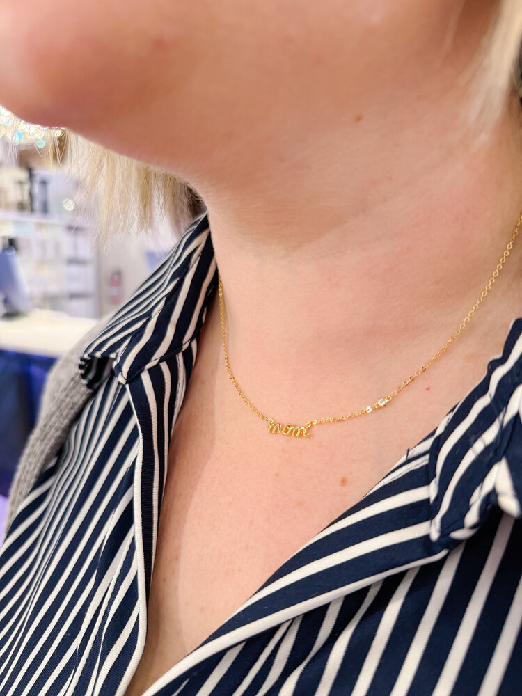 Mom Script Necklace