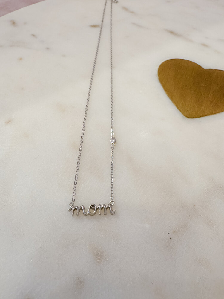 Mom Script Necklace