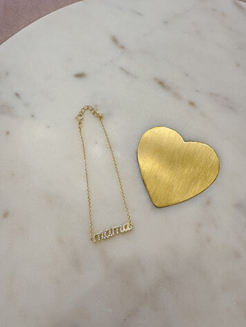 CZ Mama Script Bracelet