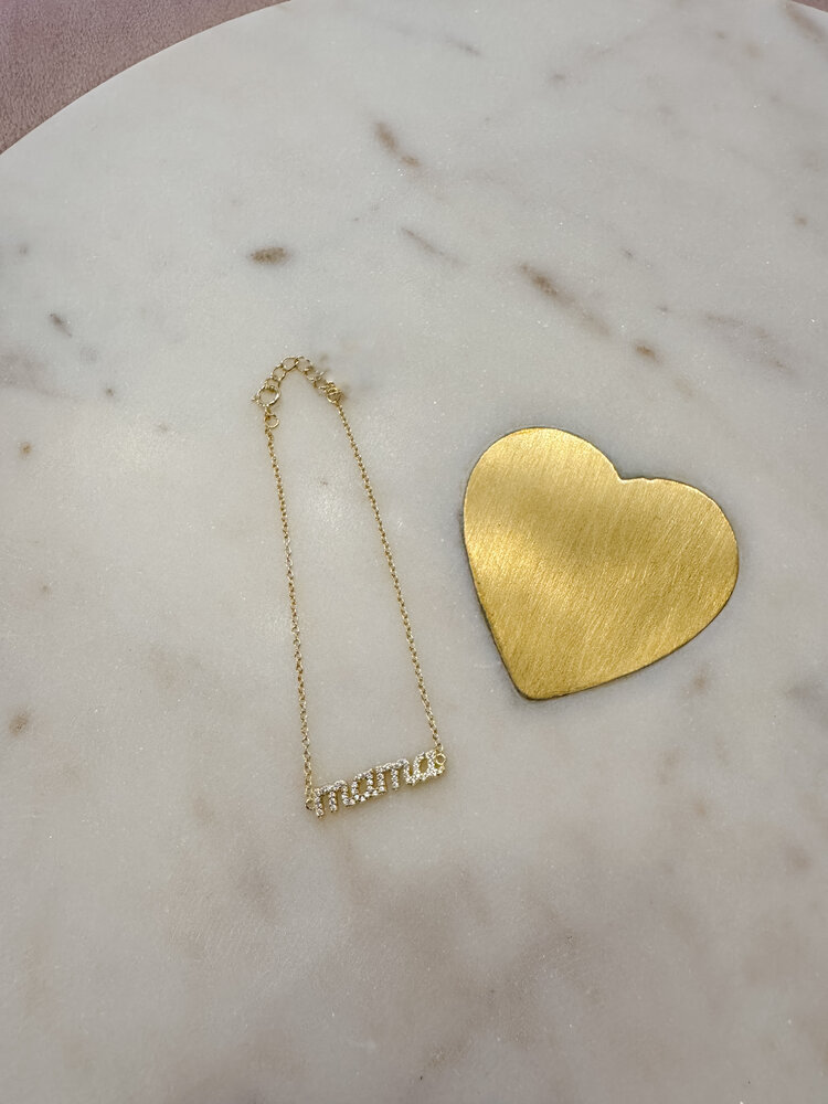 CZ Mama Script Bracelet