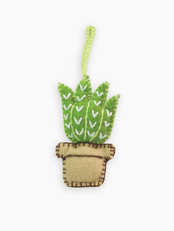 House Plant Hand Embroidered Ornament