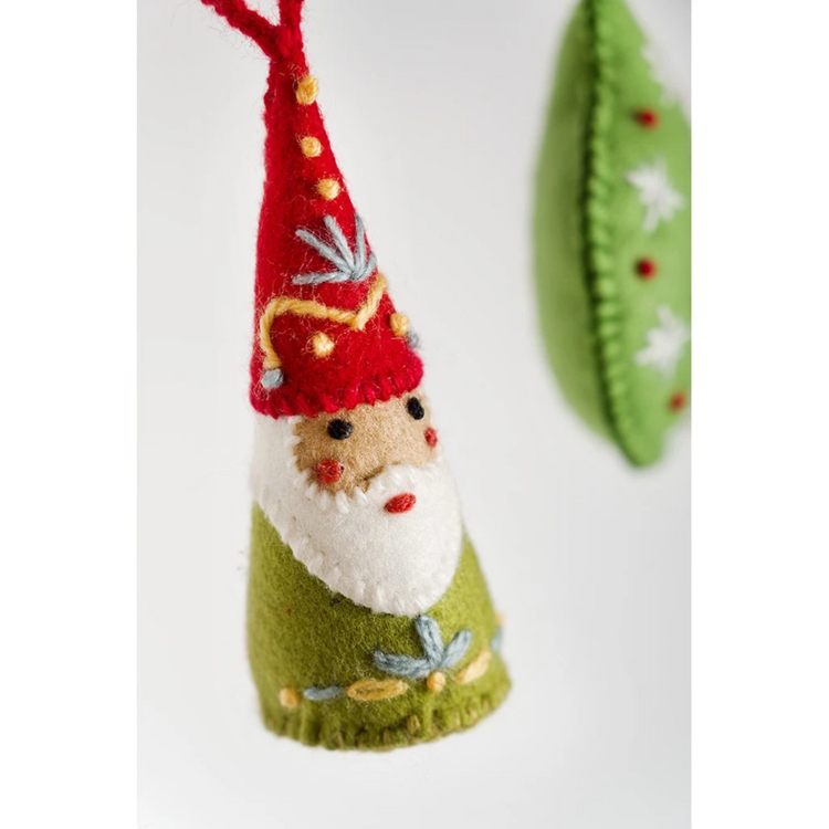 Gnome Embroidered Ornament